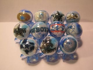Dallas Cowboys Football - Nfl Glass Marbles 5/8 Size,  Stands