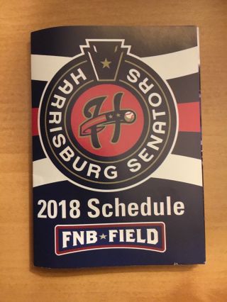 Harrisburg Senators Baseball 2018 Pocket Schedule - Washington Nationals Aa
