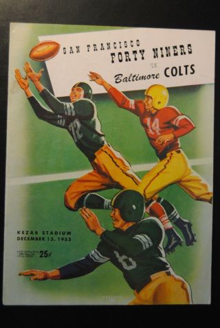 1953 San Francisco 49ers Vs Baltimore Colts Football Program - Joe Perry Ya Tittle