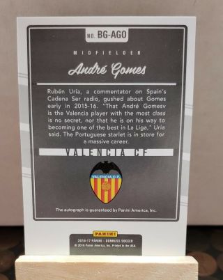 2016 Donruss The Game Autographs 52 Andre Gomes 2