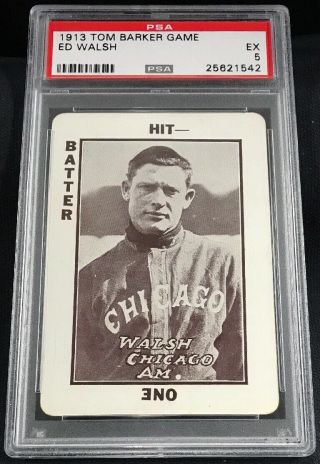 1913 Tom Baker Game - Ed Walsh - Chicago White Sox - Hof - Psa 5 Ex