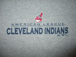 Cleveland Indians T Shirt Chief Wahoo Logo Mlb Tribe Baseball Gray Adult Xl