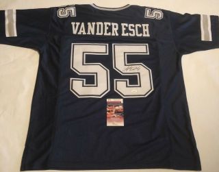 Leighton Vander Esch Autographed Dallas Cowboys Blue Jersey Jsa Witnessed