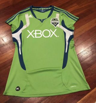 Adidas Climalite Seattle Sounders Fc Mls Women’s Soccer Jersey Large