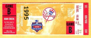 1995 Alds Game 2 Ticket Stub At Yankees