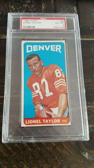 1965 Topps Football Tallboys Lionel Taylor Sp 65 Psa 6 Ex - Mt