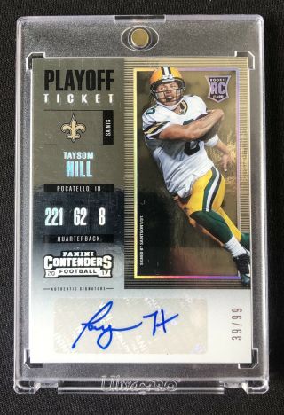 2017 Taysom Hill Contenders Playoff Ticket Rookie Auto 39/99 Saints