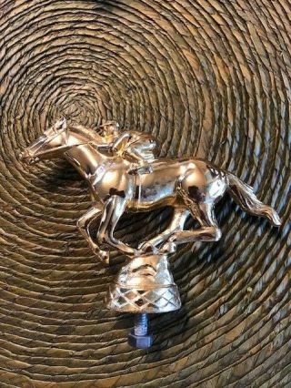 Jockey Horse Racing Trophy Figure - Vintage Metal - Male