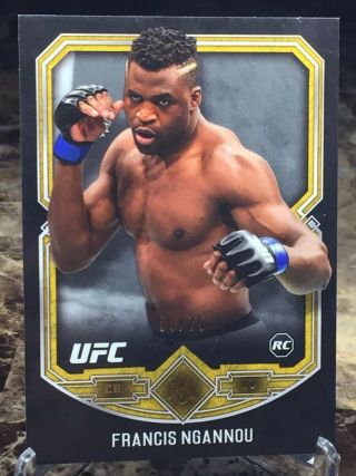 2017 Topps Ufc/museum Francis Ngannou (59/75) (gold) Rc/rookie Card