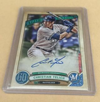 2019 Topps Gypsy Queen Christian Yelich On Card Auto Autograph Brewers Gqa Cy