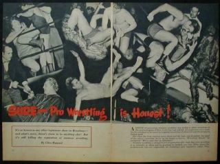 Pro Wrestling Sure Its Honest 1950 Vintage Pictorial