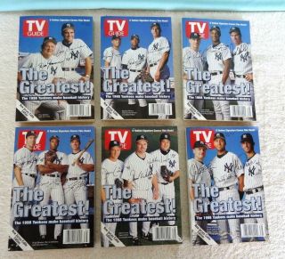 6 Tv Guide York Yankees Signature Covers Jeter Plus 1998