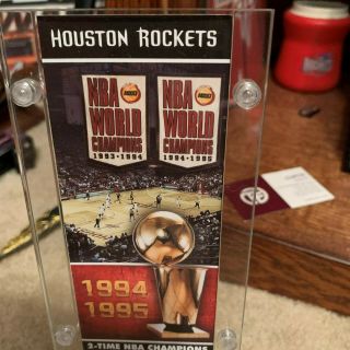 HOUSTON ROCKETS DISPLAY PLAQUE FOR THEIR ' 94 & ' 95 BACK - TO - BACK NBA CHAMPIONSHIP 2