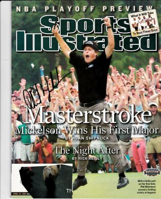 Sports Illustrated Phil Mickelson Autograph Cover Rackrs Authenticed