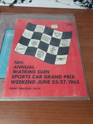 1965 Watkins Glen Sports Car Grand Prix Program 18th Annual