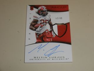 2015 Immaculate Multisport Rpa Autograph Auto Patch 308 Melvin Gordon 52/99 Rc