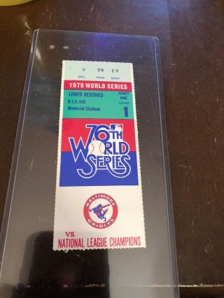 1979 World Series Game 1 Ticket Stub Pittsburgh Pirates Vs Baltimore Orioles