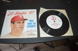 El Birdos 1967 Tim Mccarver St.  Louis Cardinals World Series Record Lp Champs