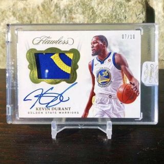 2017 Panini Flawless Kevin Durant Game Logo Patch Auto Gold /10 Encased