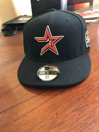 Houston Astros Mlb Authentic Era 59fifty Fitted Cap Size 7 3/8 50th