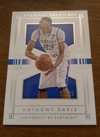 2016 - 17 National Treasures Collegiate Anthony Davis 8/25 Kentucky Wildcats
