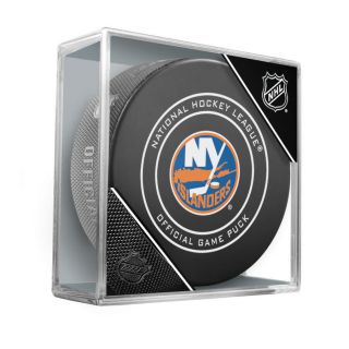 York Islanders Nhl Official Game Puck W/cube