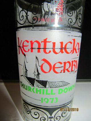Vintage 1973 Kentucky Derby Glass Secretariat Churchill Downs.