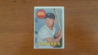 1969 Topps Baseball Card 500 Mickey Mantle Ny Yellow Lettering Vg