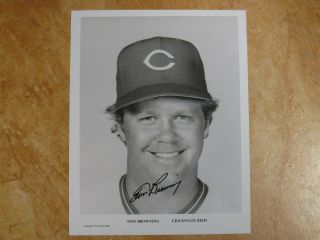 Tom Browning (90/ws) Signed Autographed B&w 8x10 Photo 1984 - 1994 Cincinnati Reds