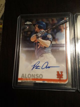 2019 Topps Chrome Rookie Autograph Sp Peter Alonso Auto Rc Mets And Refractor