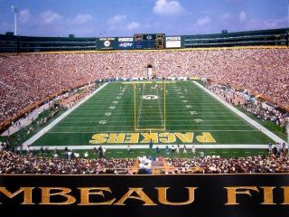 Vtg 1997 Green Bay Packers Lambeau Field Panoramic Print End Zone 36x16 Poster
