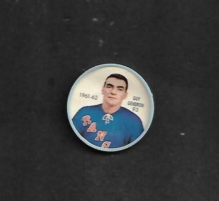 1961 - 62 Shirriff Salada Nhl Hockey Coin: 93 Guy Gendron,  York Rangers
