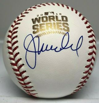 Joe Maddon Signed 2016 World Series Logo Baseball Cubs Auto Autograph Jsa