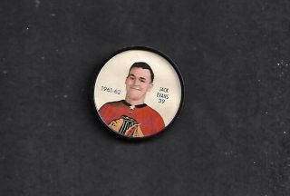 1961 - 62 Shirriff Salada Nhl Hockey Coin: 39 Jack Evans,  Chicago Black Hawks