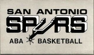 1975 - 76 Aba San Antonio Spurs Basketball Pocket Schedule - 3 - Fold