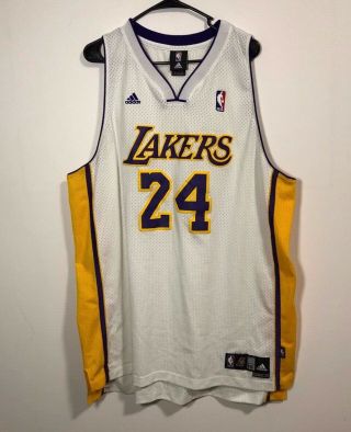 Adidas Los Angeles Lakers Kobe Bryant White Nba Basketball Jersey Size 2xl