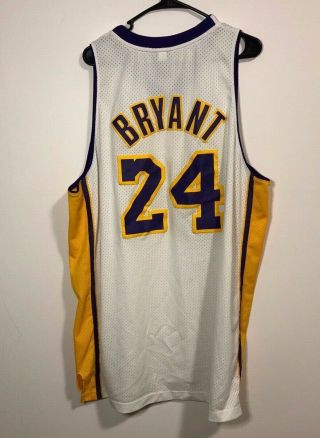 Adidas Los Angeles Lakers Kobe Bryant White NBA Basketball Jersey Size 2XL 2