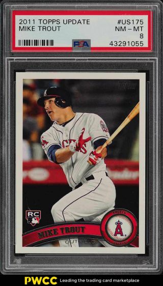 2011 Topps Update Mike Trout Rookie Rc Us175 Psa 8 Nm - Mt (pwcc)
