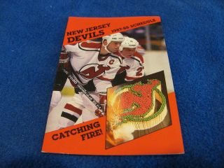 Jersey Devils 1987/88 Nhl Hockey Pocket Schedule - Jvc Car Audio
