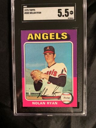 1975 Topps Nolan Ryan Graded By Sgc 5.  5 Ex,  500 Baseball Card
