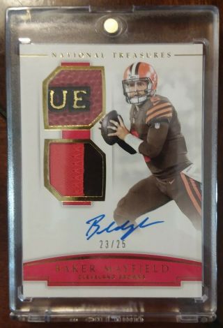 2018 Baker Mayfield National Treasures Dual Rookie Patch Auto 23/25
