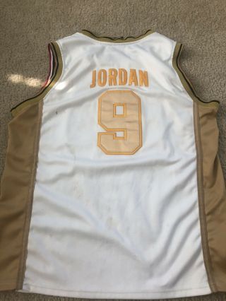 Michael Jordan White/Gold Dream Team 92 USA Barcelona Olympic jersey MENS M 2