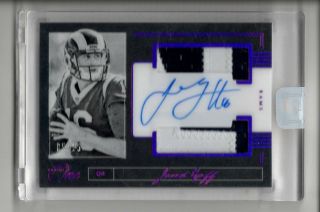 Jared Goff Auto Logo Patch /15 2018 Panini One Encased On Card Autograph Sp Rams