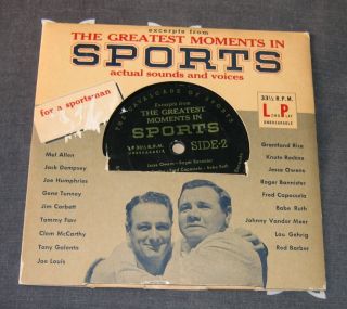 Sports Greatest Moments Record Sounds & Voices Boxing Baseball Football Vintage