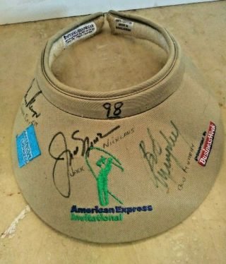 1998 Jack Nicklaus Gary Player Bob Murphysigned Autographed Golf Hat Cap Visor