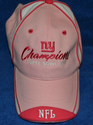 Official Nfl Apparel Ny Giants Bowl Xlii Hat Pink Adjustable Back