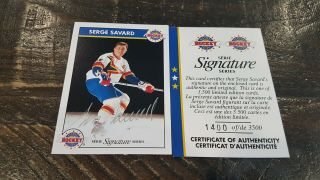 1995 Zellers Signature Series Serge Savard Auto /3500 Hockey Card