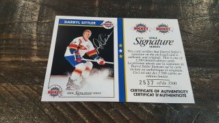 1995 Zellers Signature Series Darryl Sittler Auto /3500 Hockey Card