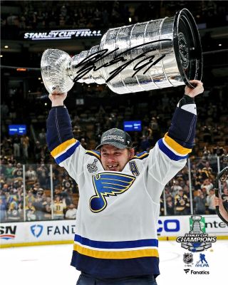 Vladimir Tarasenko Blues 2019 Stanley Cup Champs Signed 8 " X 10 " Cup Photo