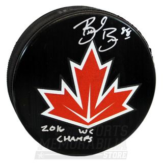 Brent Burns San Jose Sharks Signed Autographed World Cup Champs Inscribed Puck